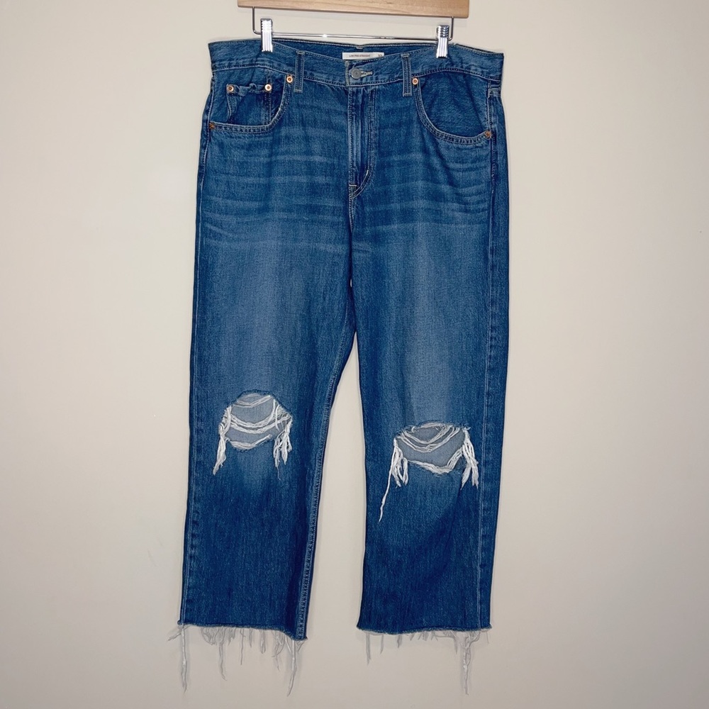 Levi's  Low Pro Straight Jeans Breathe Out Distressed Slouchy 90's Plus Size 32